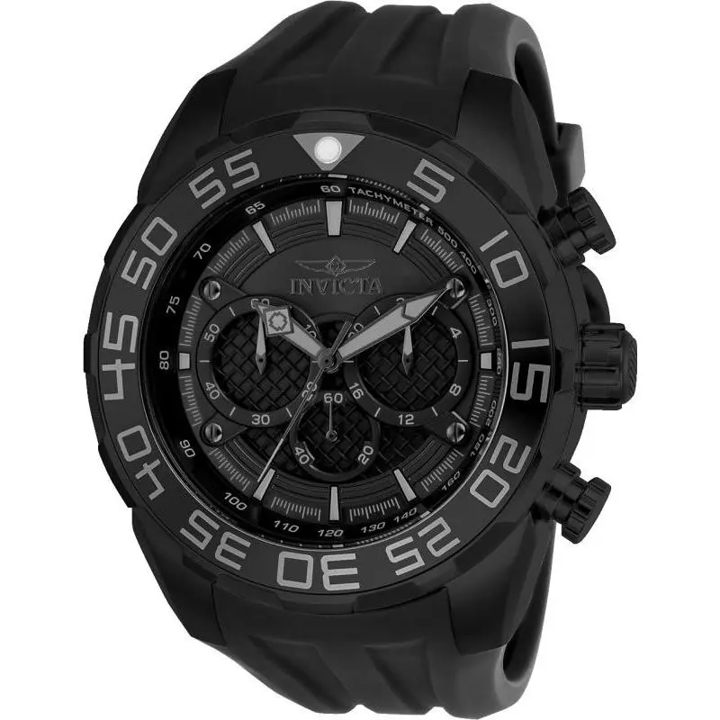 Invicta Men`s Watch Speedway Chronograph Black Dial Rubber Strap 26309