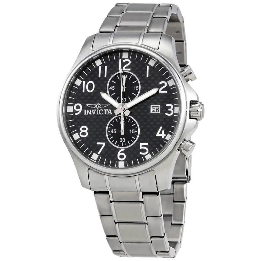 II Multifunction Black Dial Stainless Steel Men`s Watch 0379 by Invicta