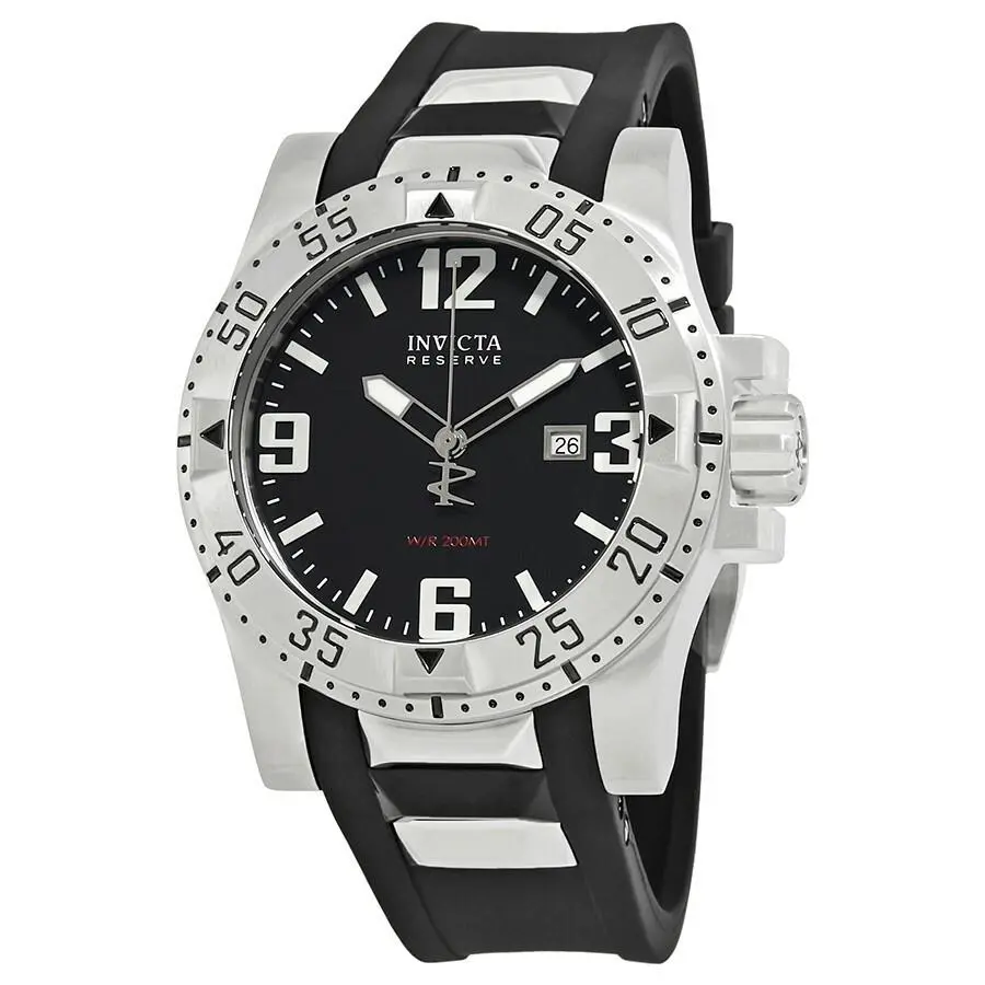 Invicta Stainless Steel Reserve Excursion Black Rubber Strap 6252 Needs Battery