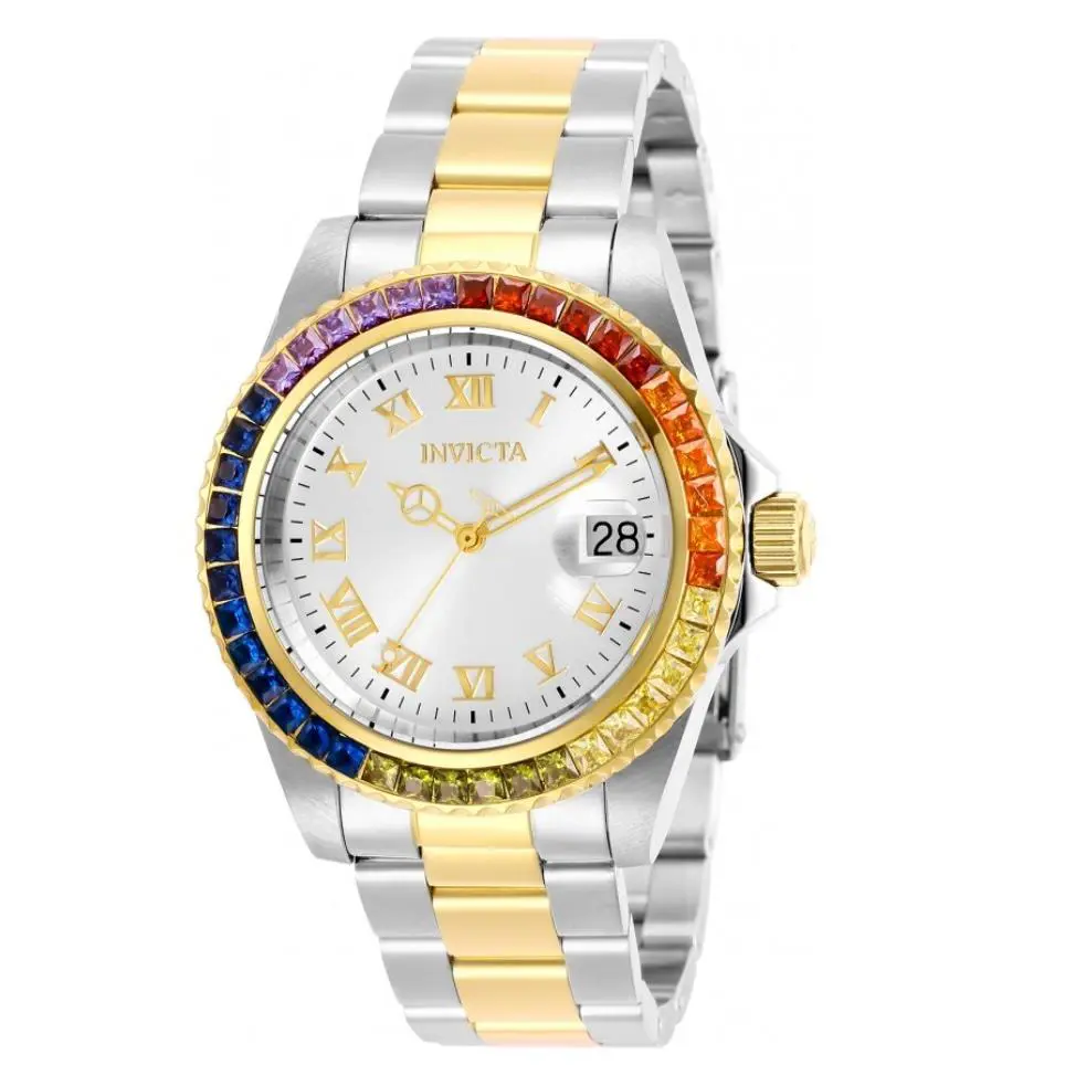 Invicta Angel Women`s 40mm Rainbow Cubic Zirconia Swiss Quartz Watch 29665