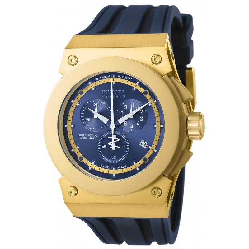 Swiss Made Invicta 12009 Akula Reserve Chronograph Gold Tone Mens Watch