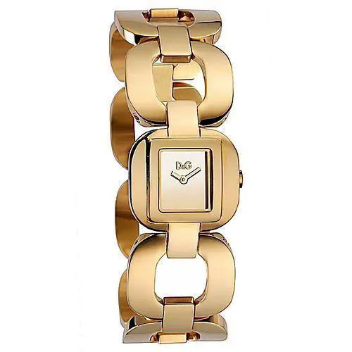 Dolce Gabbana DW0712 Gold Dial Gold Tone Band Women`s Watch - Great Gift
