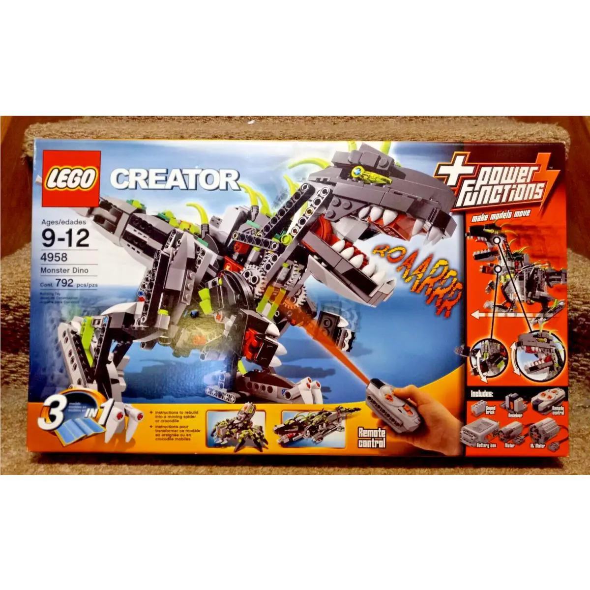 Lego Creator 4958 Monster Dino Dinosaur + Power Functions 792 Pcs