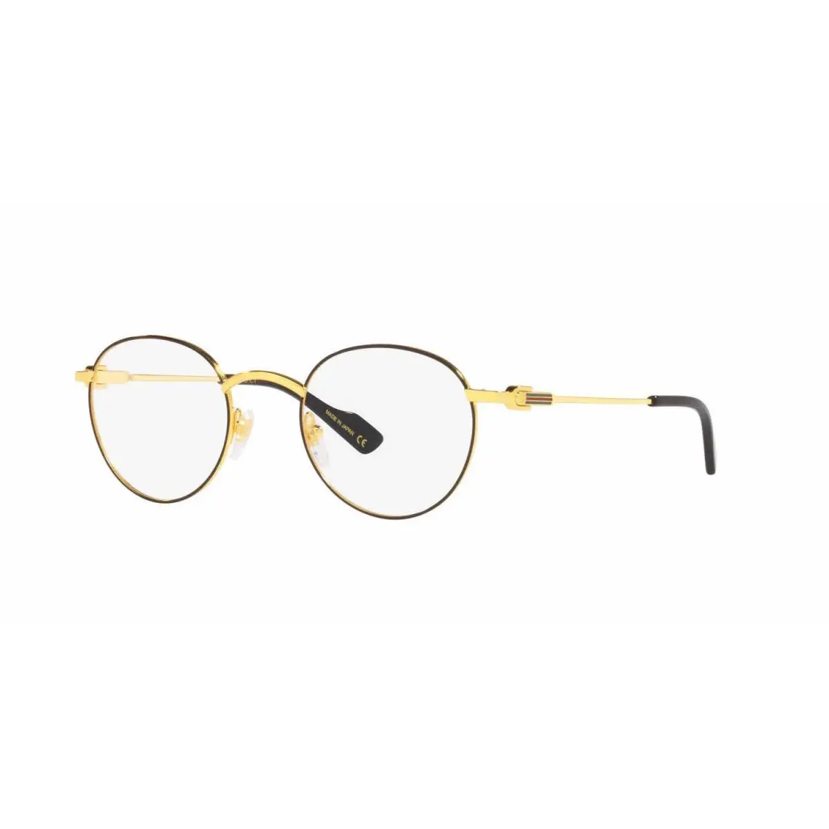 Unisex Round Eyeglasses GG1222O Black/gold by Gucci