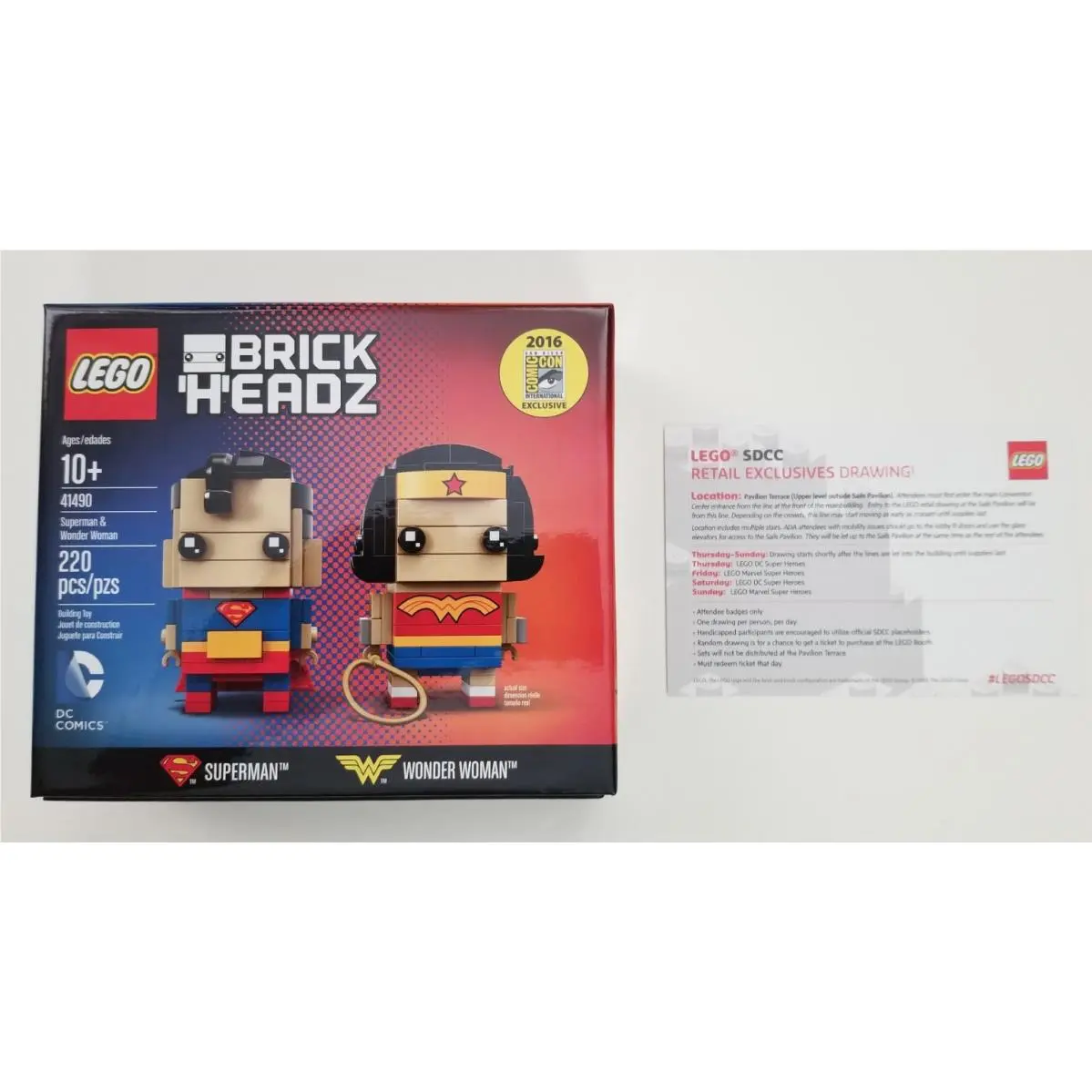 Lego 41490 Brick Headz Superman Wonder Woman Set Sdcc 2016 Comic-con 0036
