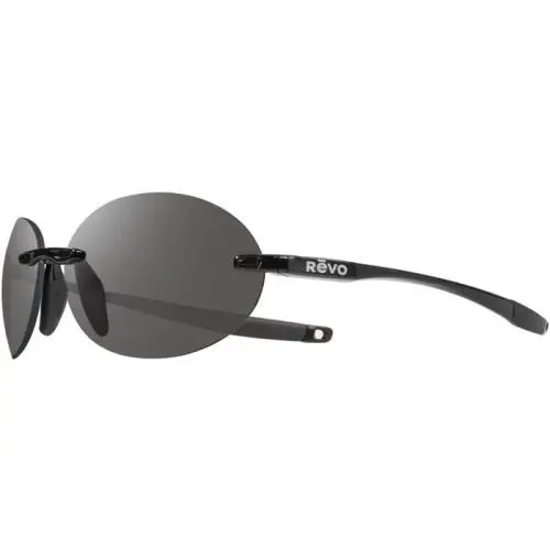 Sunglasses Descend O Shiny Black Frame / Grey Graphite Polarized Lens by Revo