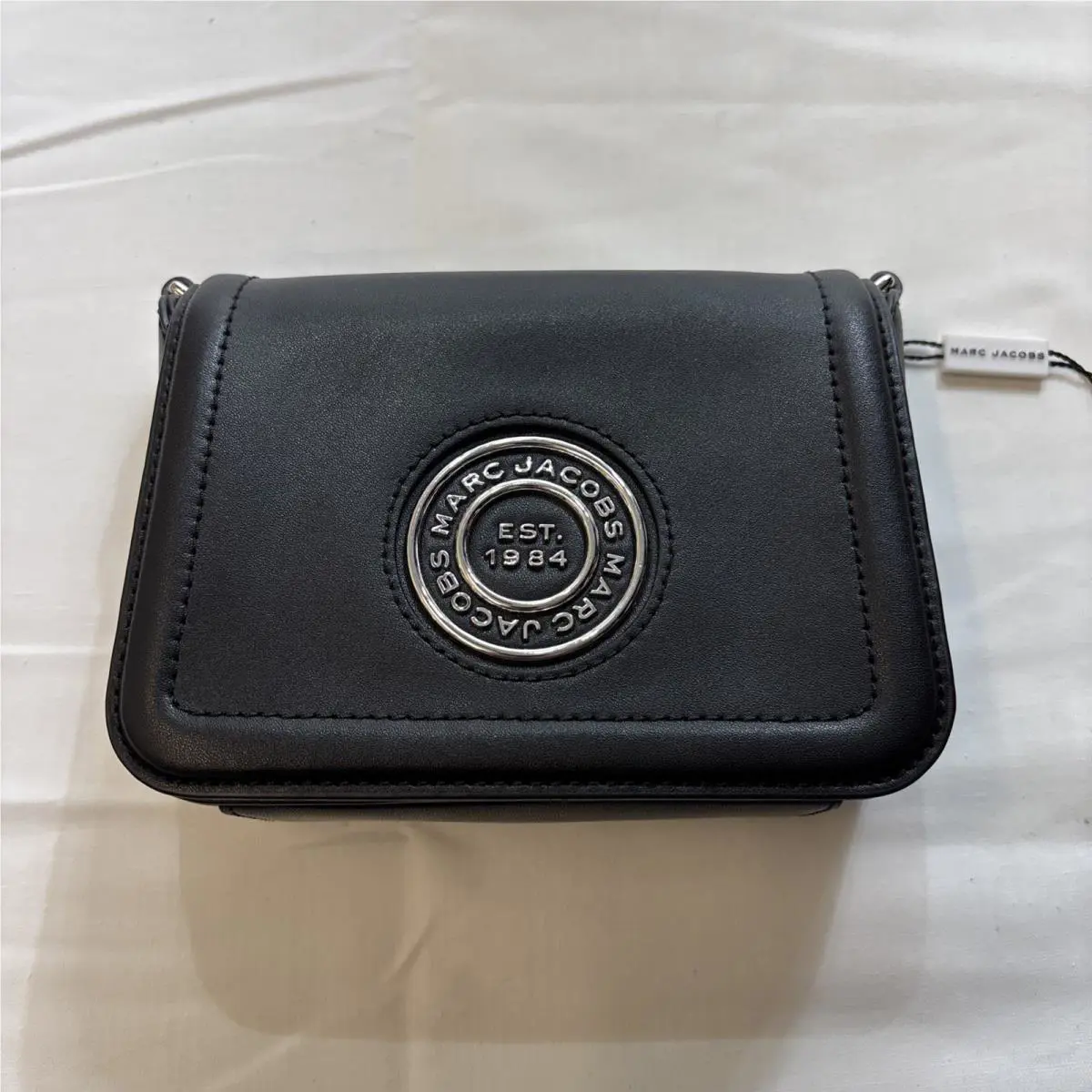 Marc Jacobs Small Messenger Crossbody Bag Leather Clutch Black