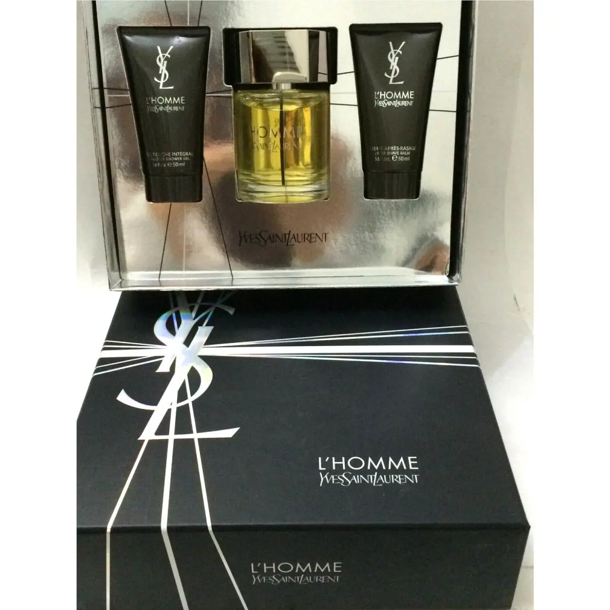 Ysl L`homme  3pc Gift Set :3.3 oz Edt +1.6oz S.G+1.6 oz Asb by Yves Saint Laurent