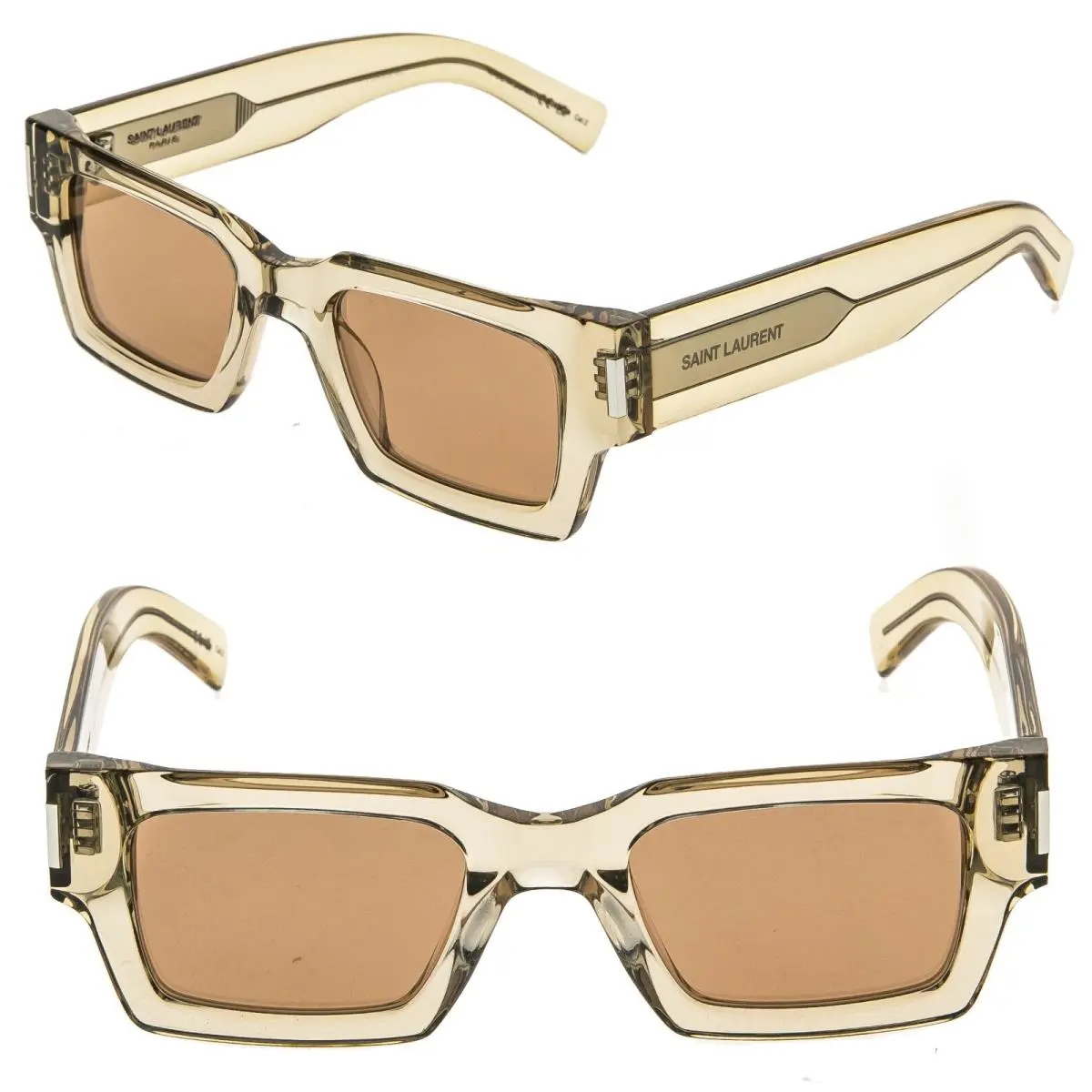 Saint Laurent Naked Wirecore SL 572 SL572 006 Yellow Crystal Unisex Sunglasses