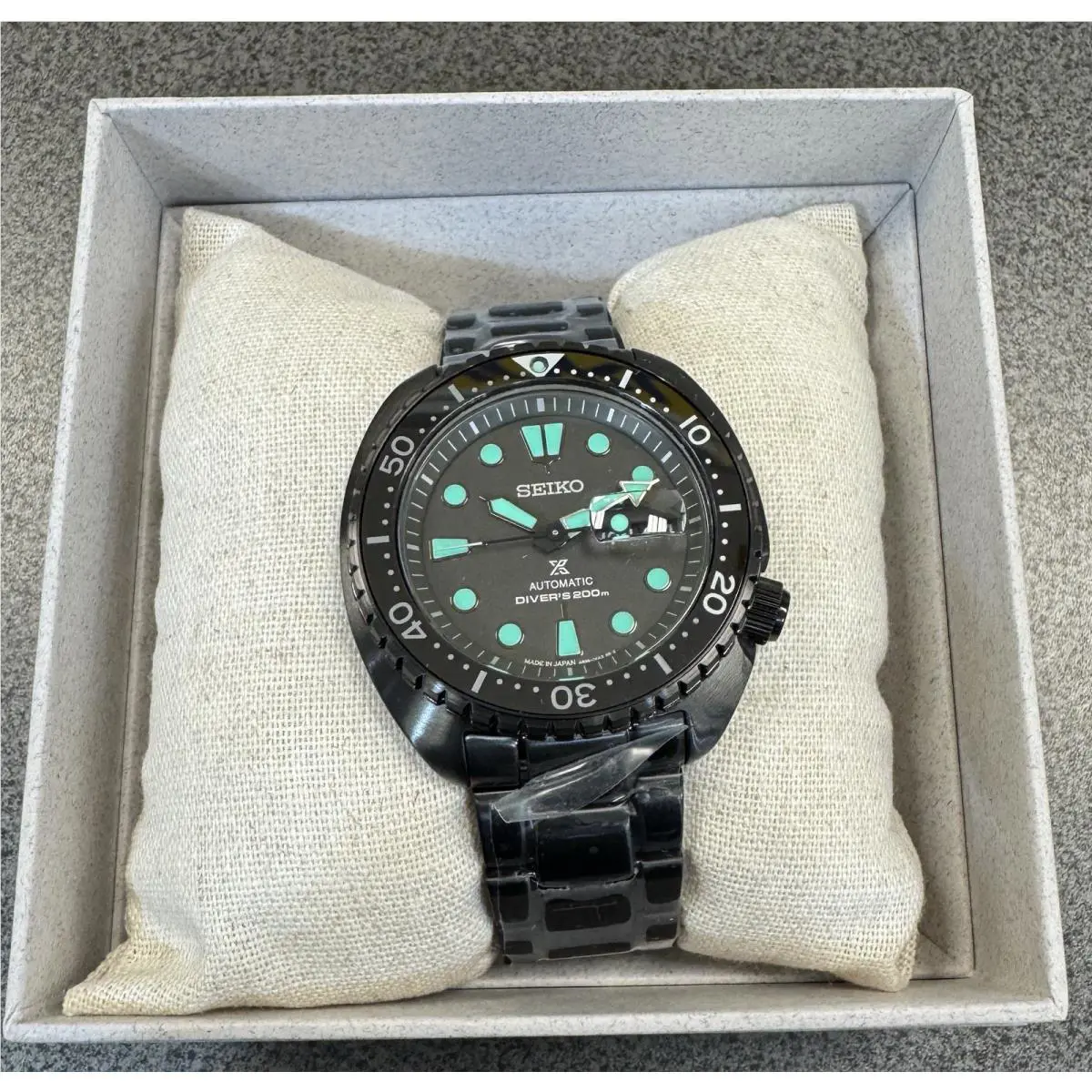 Seiko Men`s Prospex King Turtle Black Automatic Watch SRPK43 Made In Japan