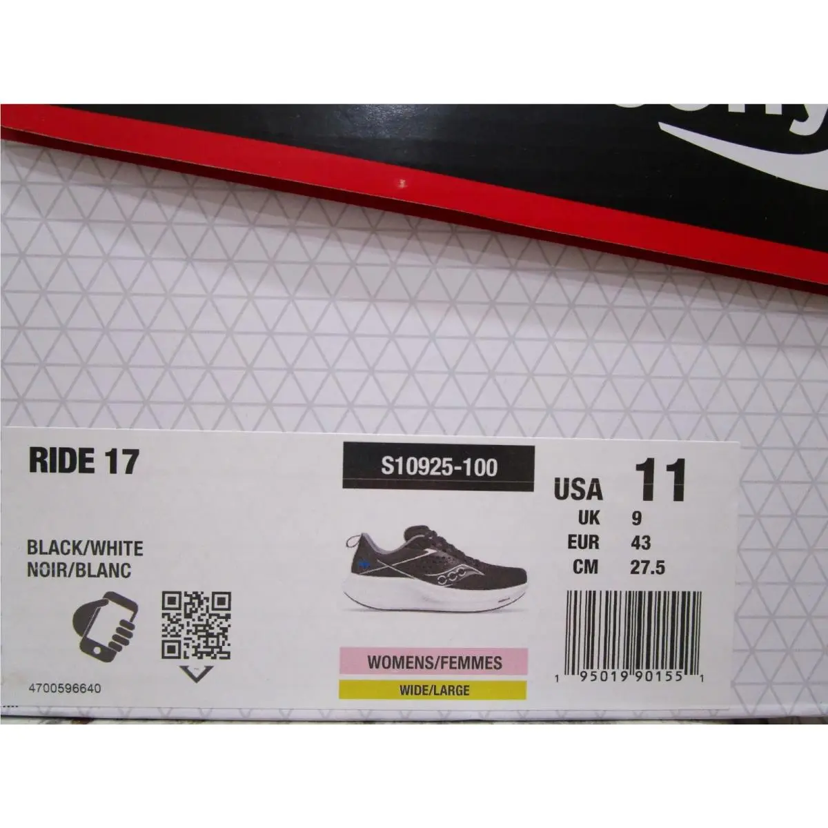 Saucony shoes - Saucony Ride 17 - Ride - S10925-100 - Black/White 6