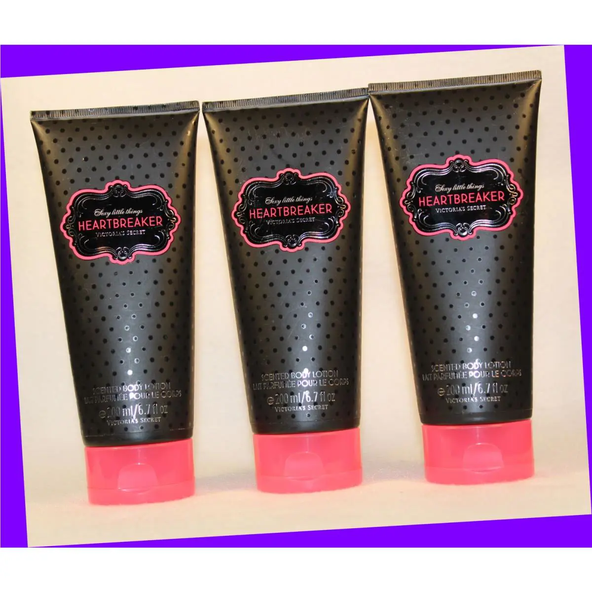 3 Victoria`s Secret Sexy Little Things Heartbreaker Scented Body Lotion