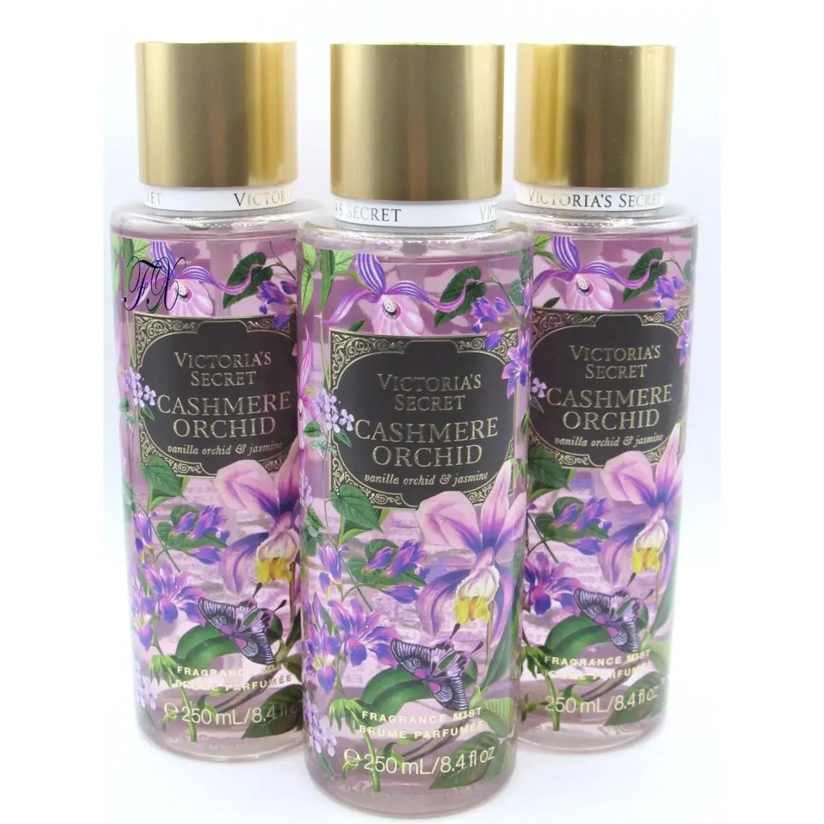 Victoria`s Secret Cashmere Orchid Fragrance Mist Spray 8.4 OZ Lot OF 3 Pcs
