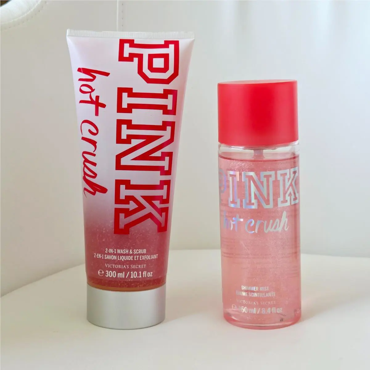 Victoria`s Secret Pink Hot Crush Shimmer Body Scrub Set Rare