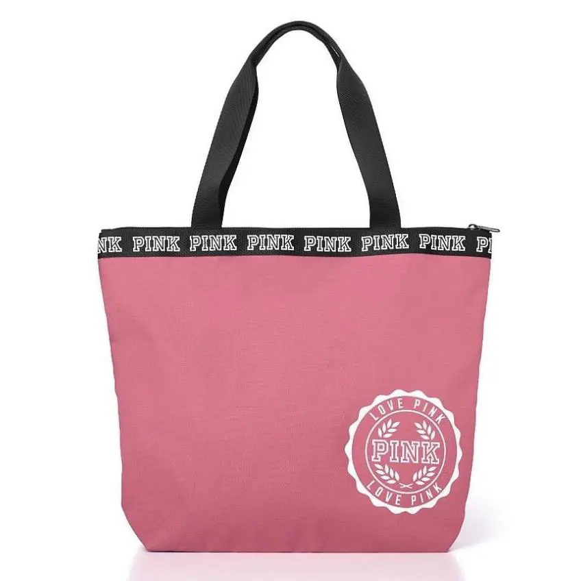 Victoria`s Secret Pink Begonia Ziptop Tote Bag School Bookbag Beach Backpack Gym by Victoria's Secret