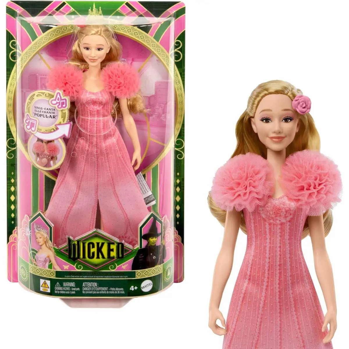 Mattel Wicked Movie Singing Glinda Witch 12.75 Doll Ariana Grande Wow Rare