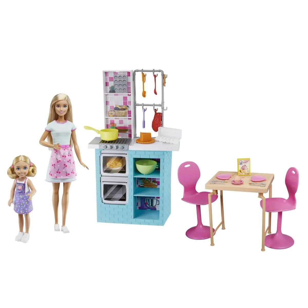 Barbie Mundo de Chelsea Set de Cocina Barbie y Chelsea