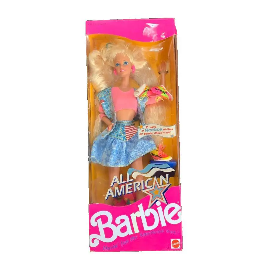 Vintage Reebok Barbie Doll 1990 Mattel 2 Pairs of Sneakers All American