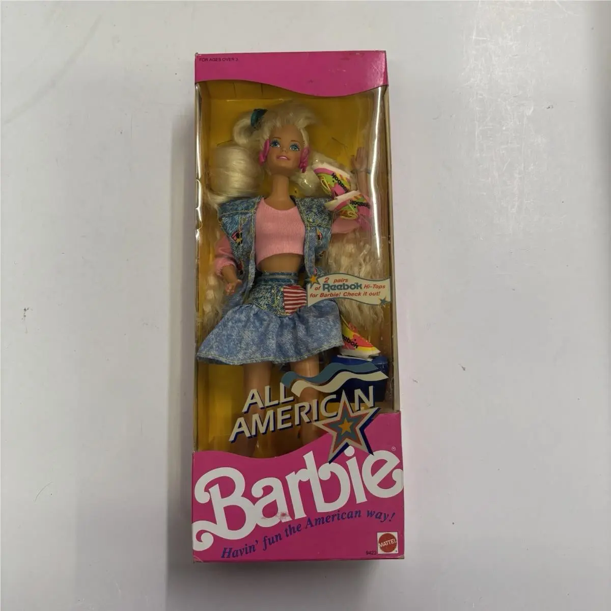 All American Barbie Vintage Mattel 9423 2 Pairs of Reeboks Shoes