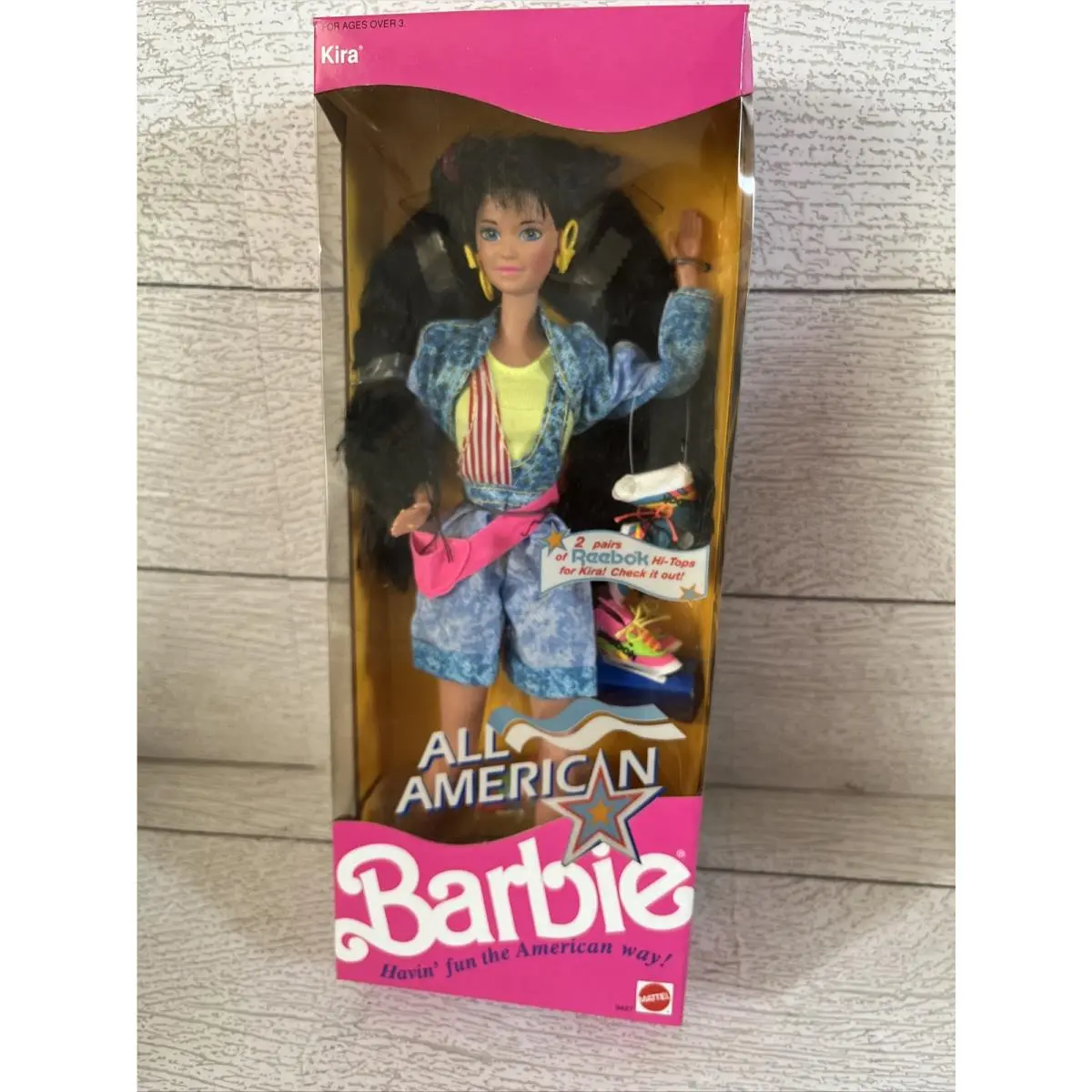 1990 All American Barbie with 2 High Top Reeboks- Denim Shorts Nos
