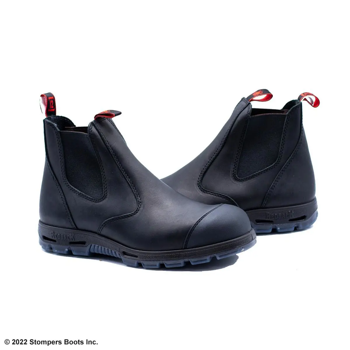 Redback Easy Escape Slip On 6 Inch Black with Steel Toe and Scuff Cap