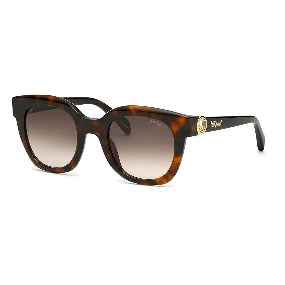 Women`s Round 52mm Sunglasses Dark Havana SCH335S5201AY by Chopard