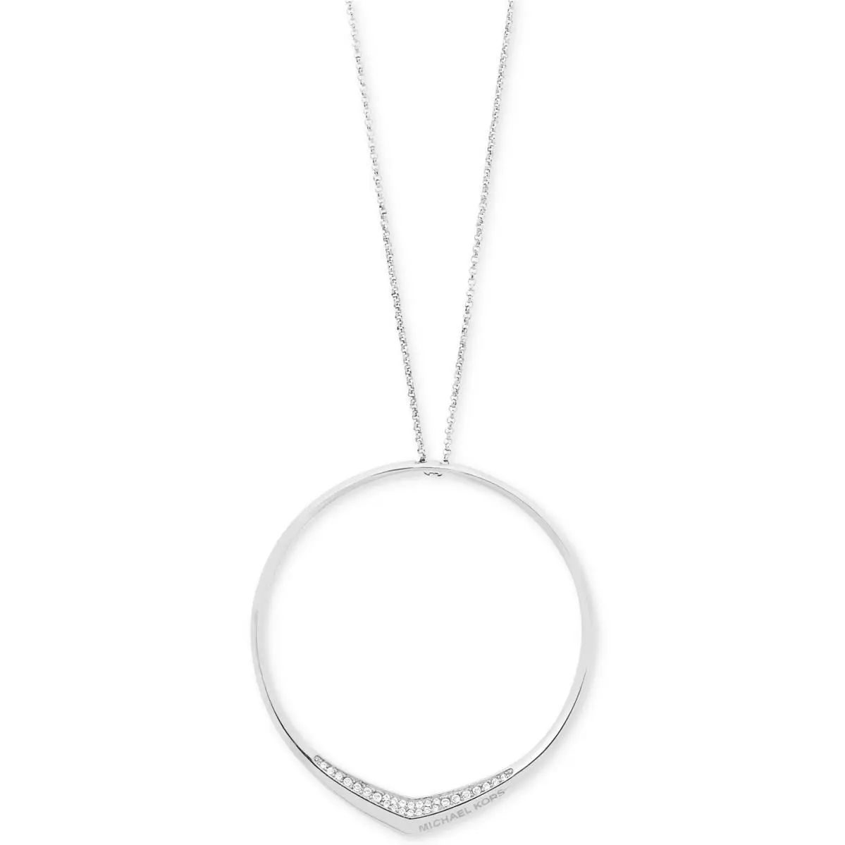 Michael Kors Pave` Circle Pendant Necklace