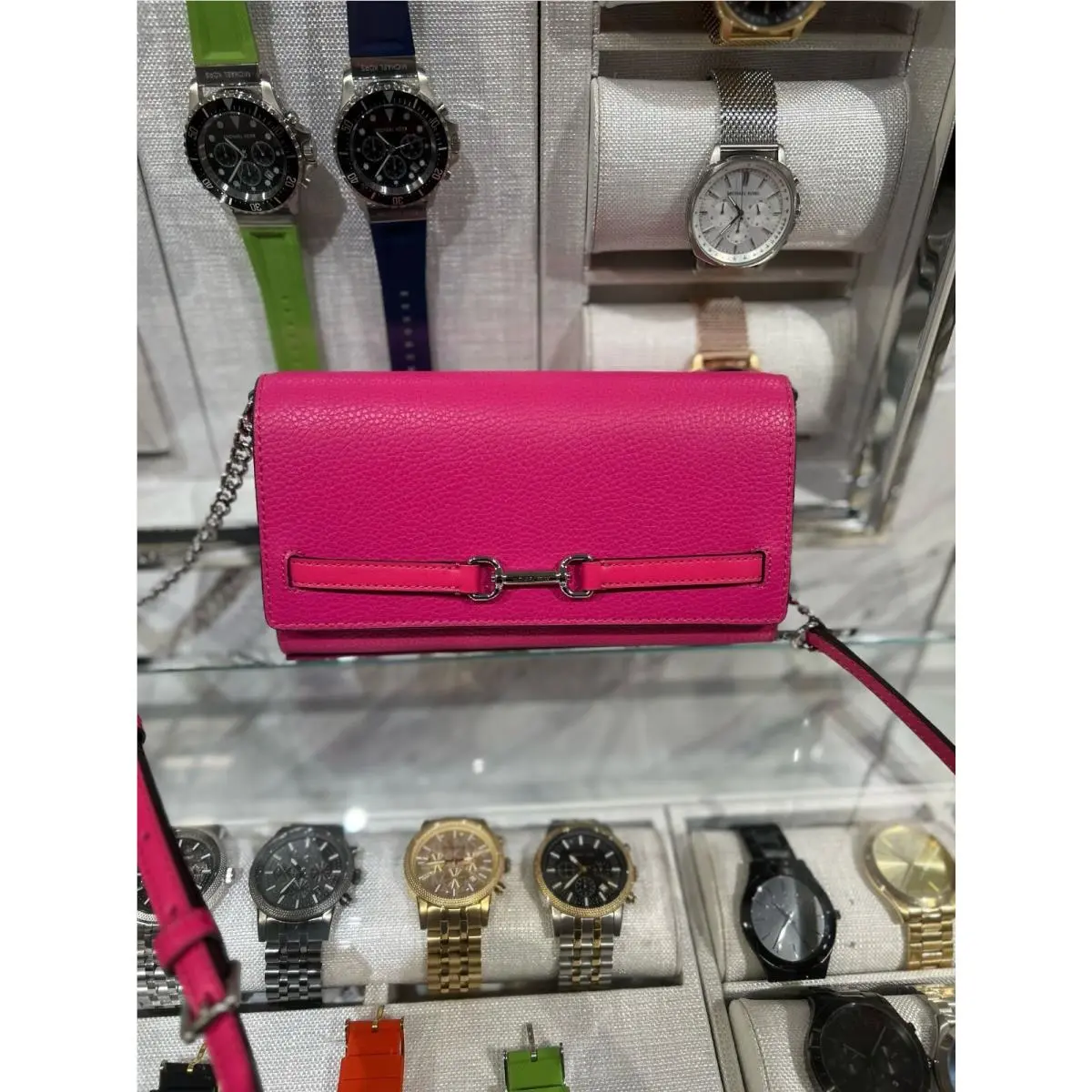 Michael Kors Carson Large Leather Chain Convertible Crossbody Bag Variation