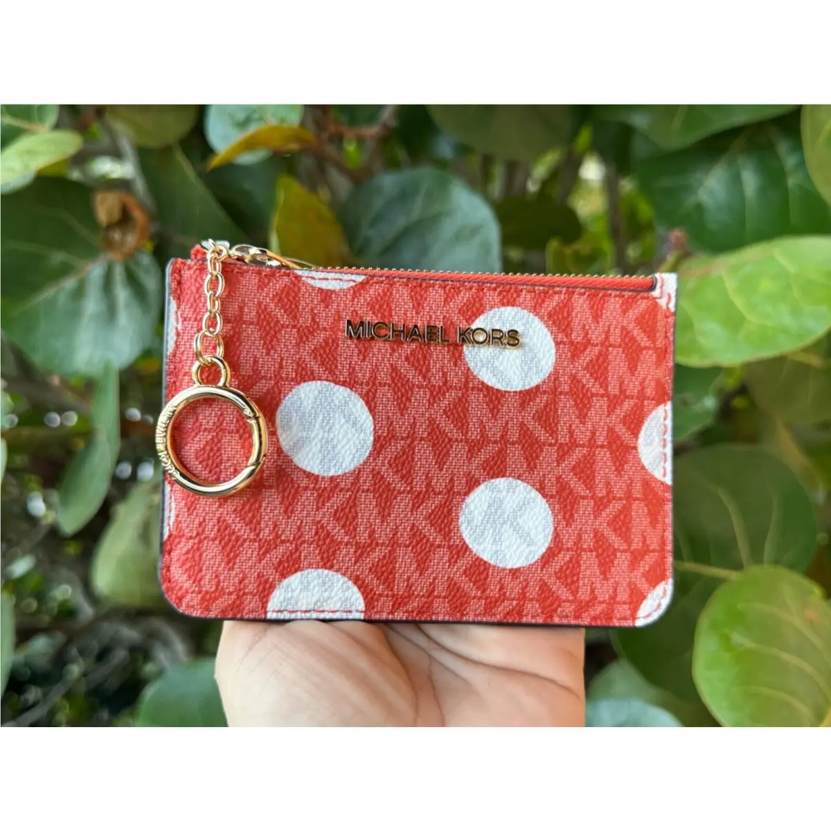 Michael Kors Jet Set Coin Pouch ID Holder Wallet MK Red Clay Limited Edition