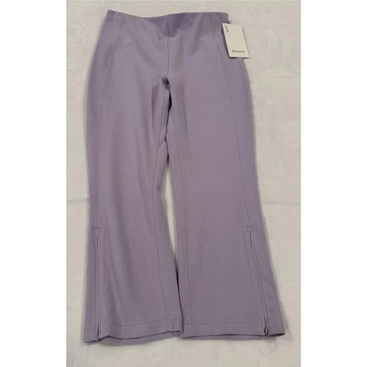 Lululemon Ribbed Softstreme Zip-leg HR Crop Pant 25 Inseam Lile Lilac Size 14