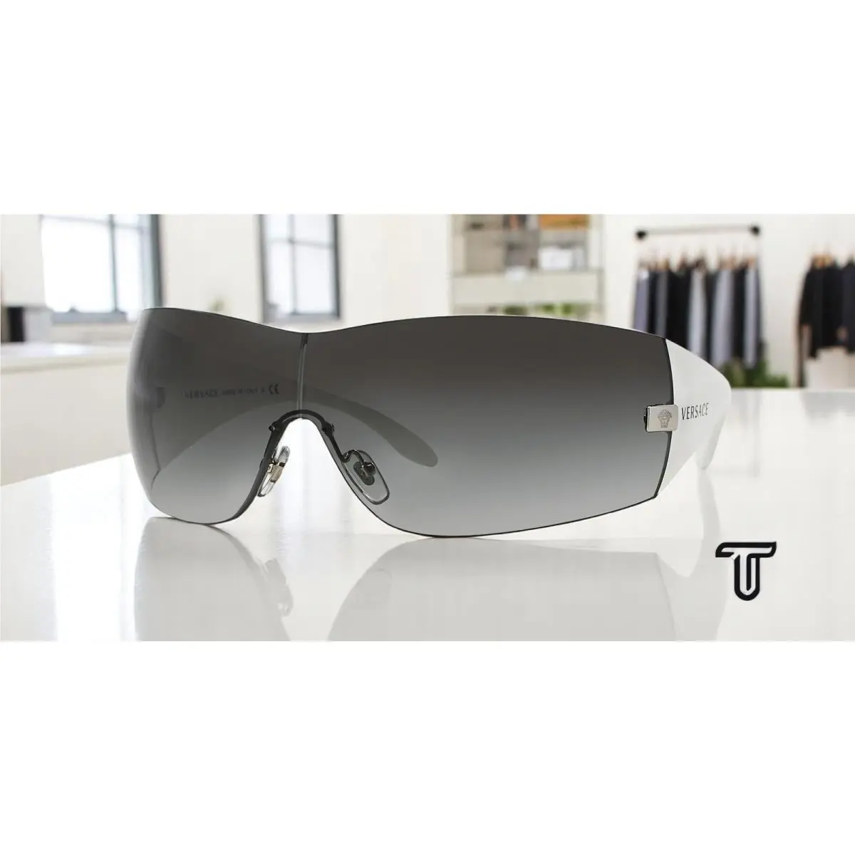VE2054 10008G Silver Gray Gradient 41 mm Women`s Sunglasses by Versace