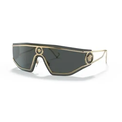 Versace VE 2226 100287 Gold Metal Shield Sunglasses Grey Lens