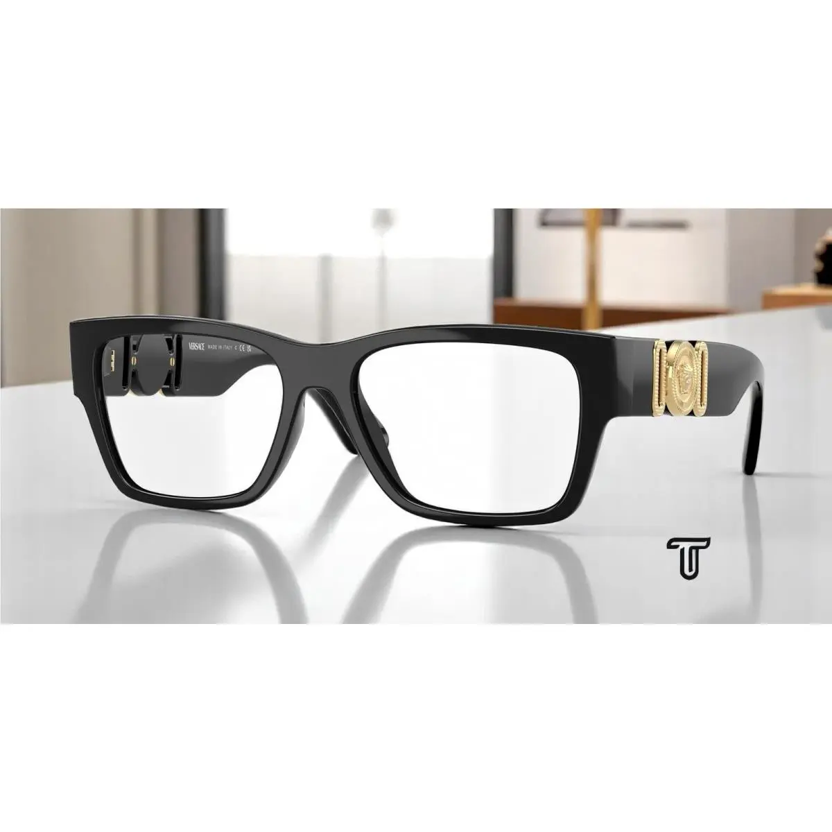 Versace VE3368U GB1 Black Demo Lens 53 mm Men`s Eyeglasses