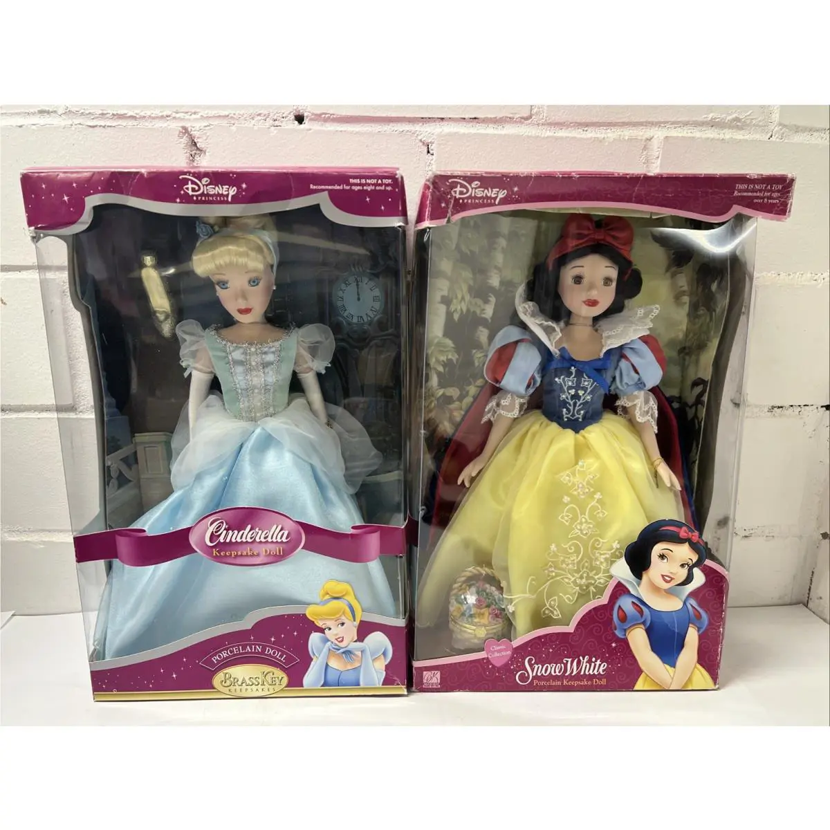 Disney Princess Cinderella Snow White Porcelain Keepsake Dolls