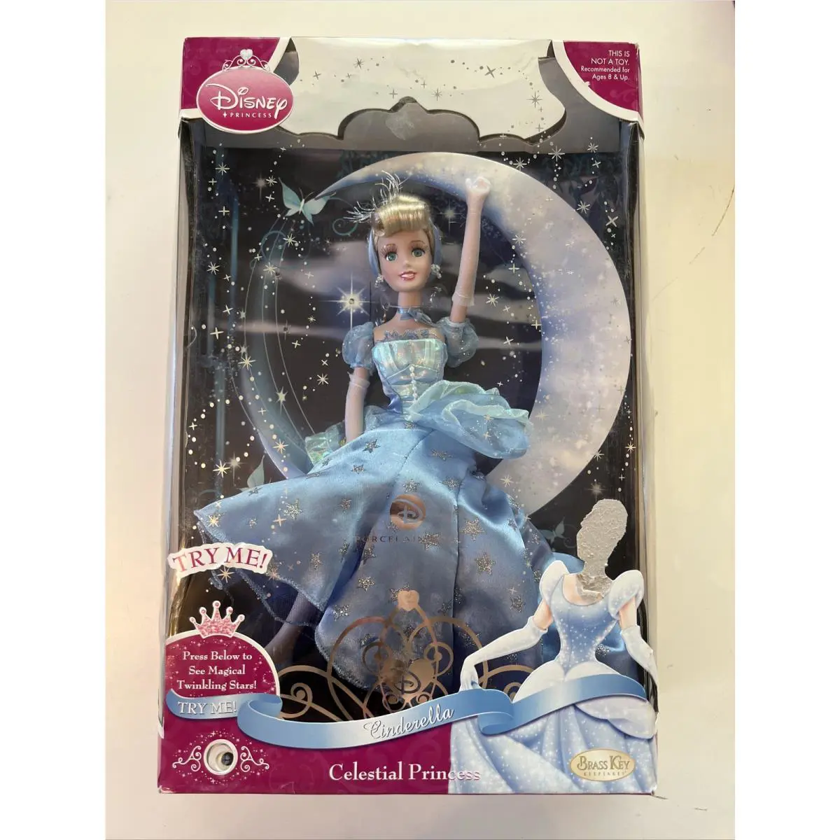 Disney Cinderella Celestial Princess Doll Porcelain Brass Key