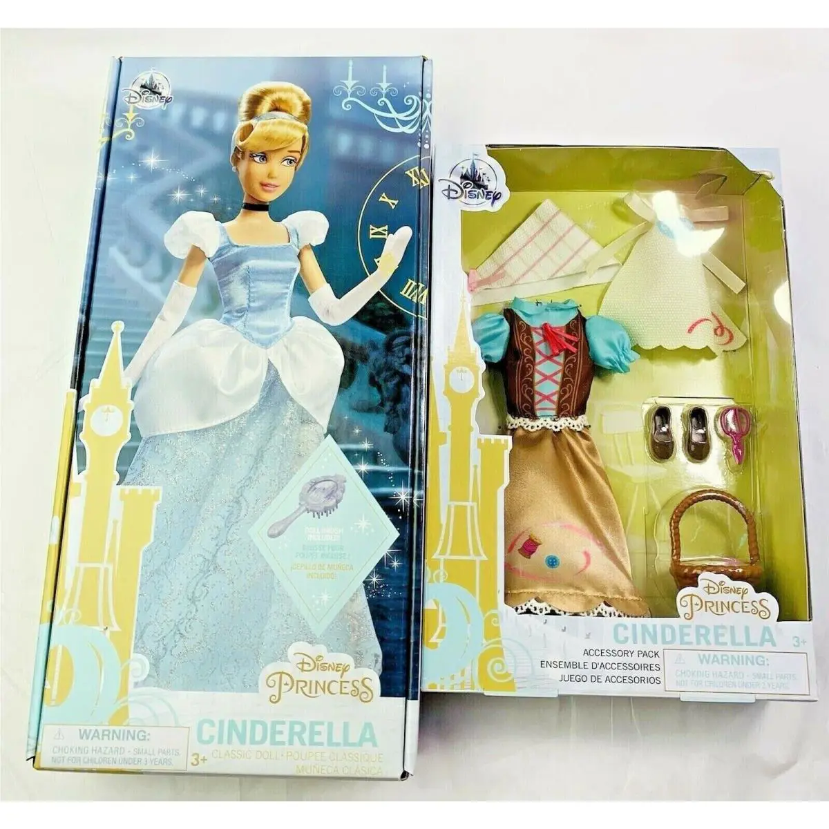 Disney Store Cinderella Classic Doll 11 1/2`` Accessory Pack