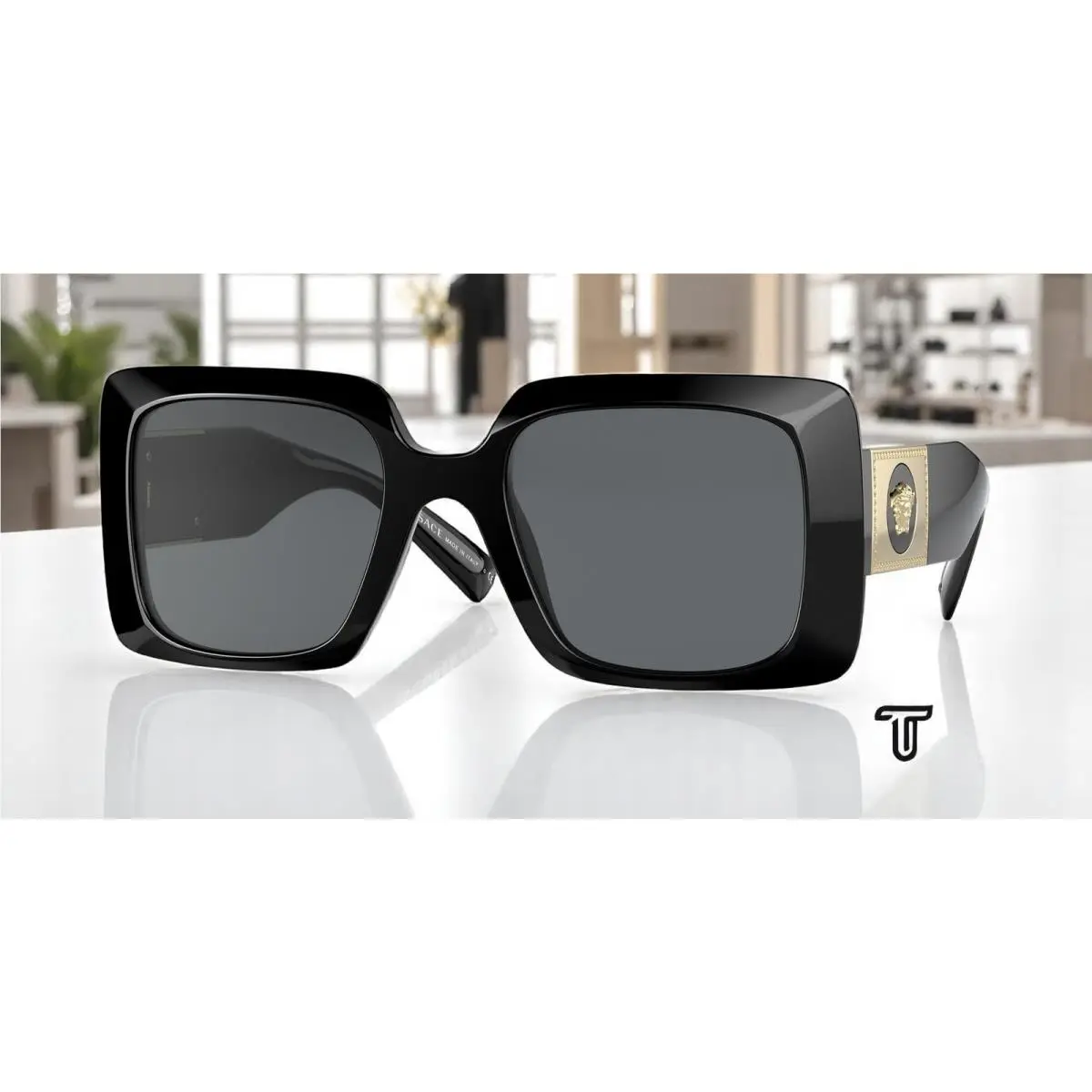 Versace VE4405 GB1 87 Black Dark Grey 54 mm Women`s Sunglasses
