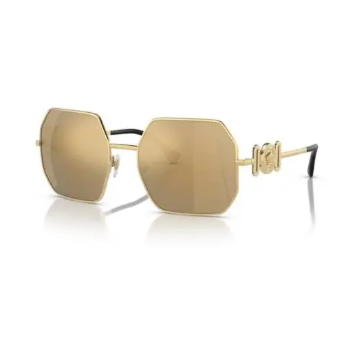 Sunglasses 0VE2248 10027P Gold Frame Brown Mirror Gold Lenses 58MM by Versace