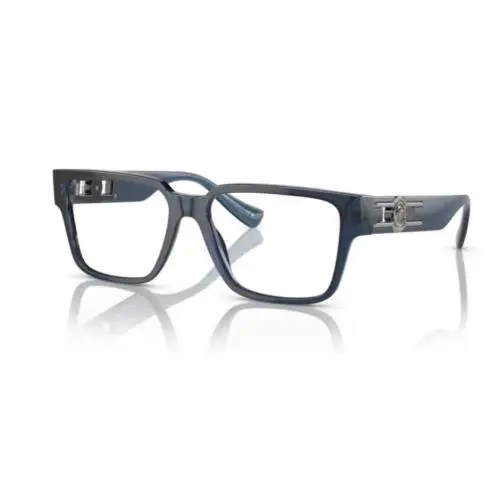 Versace 0VE3346 5292 - Blue Transparent/clear Rectangle 55 mm Men`s Eyeglasses