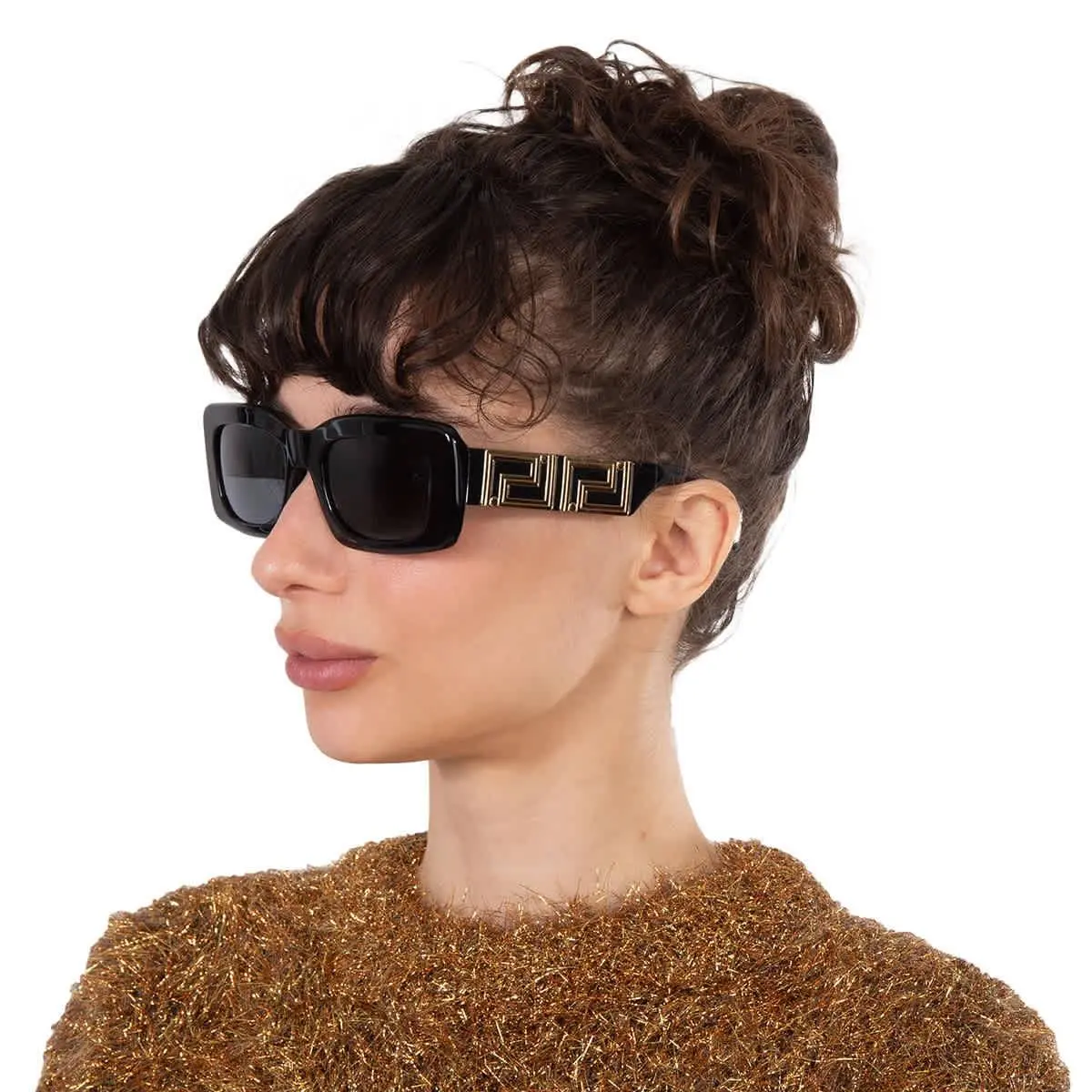 Dark Grey Rectangular Ladies Sunglasses VE4444U GB1/87 54 VE4444U GB1/87 by Versace