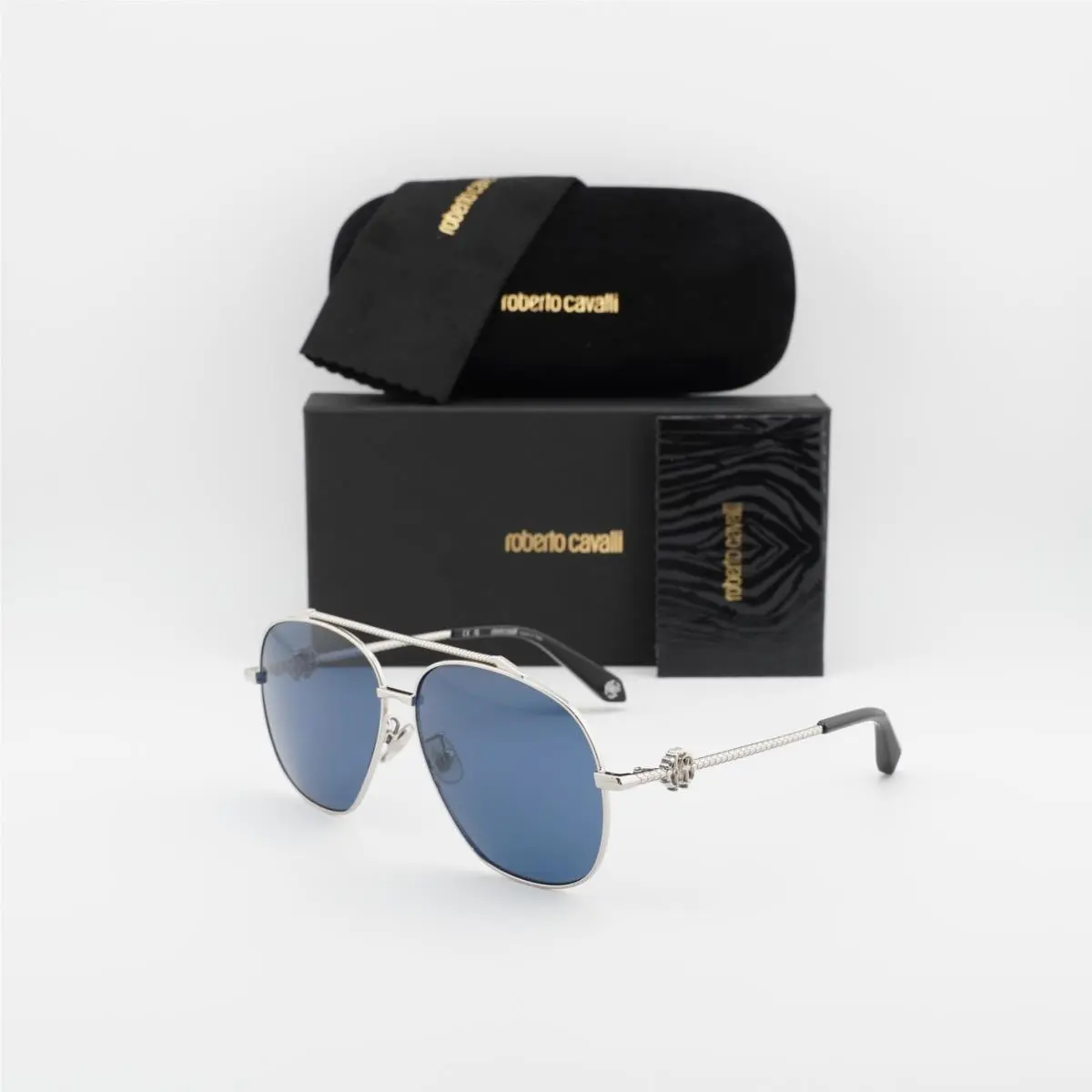 Roberto Cavalli SRC008V 0579 Palladium/blue 62-12-140 Sunglasses
