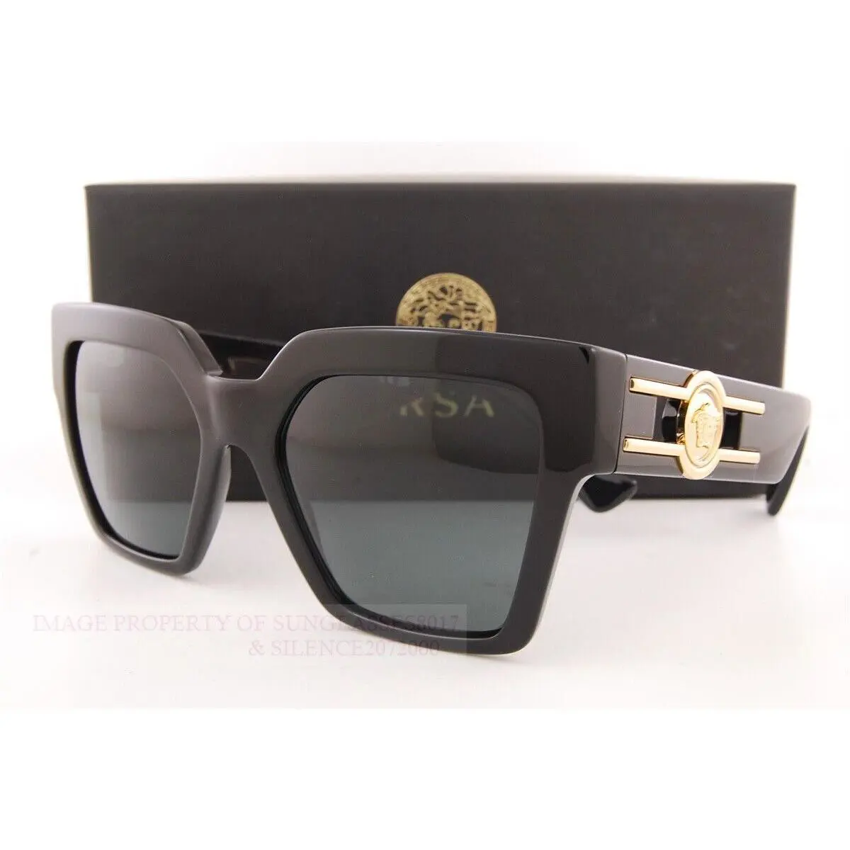 Versace Sunglasses VE 4458 GB1/87 Black/dark Gray For Women