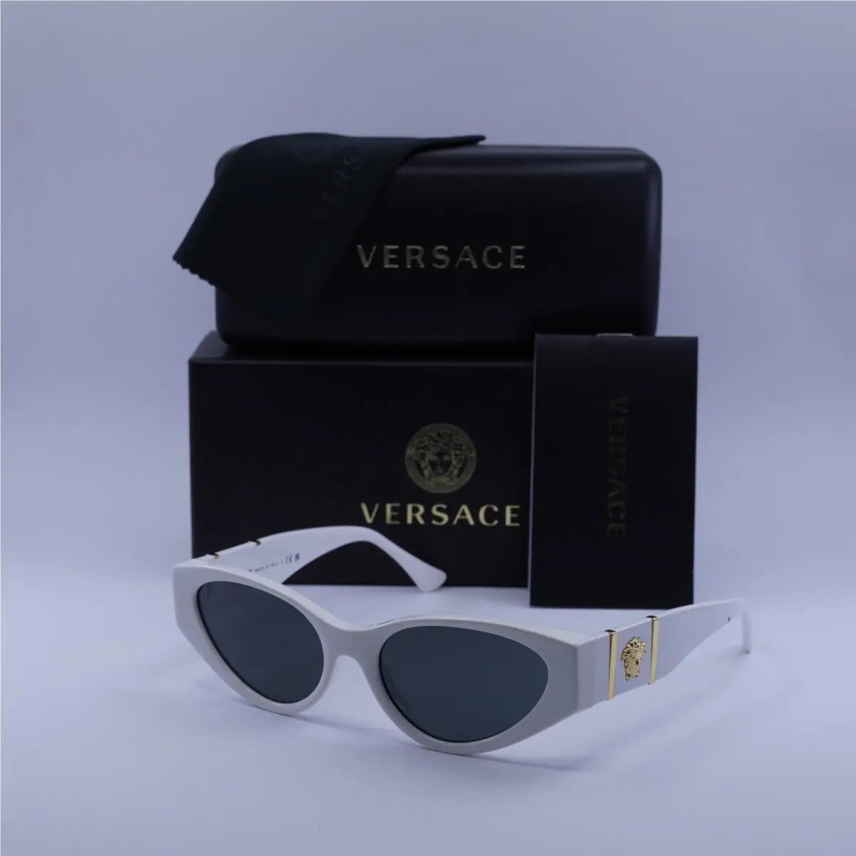 Versace VE4454 314/87 White/dark Grey 55-18-140 Sunglasses