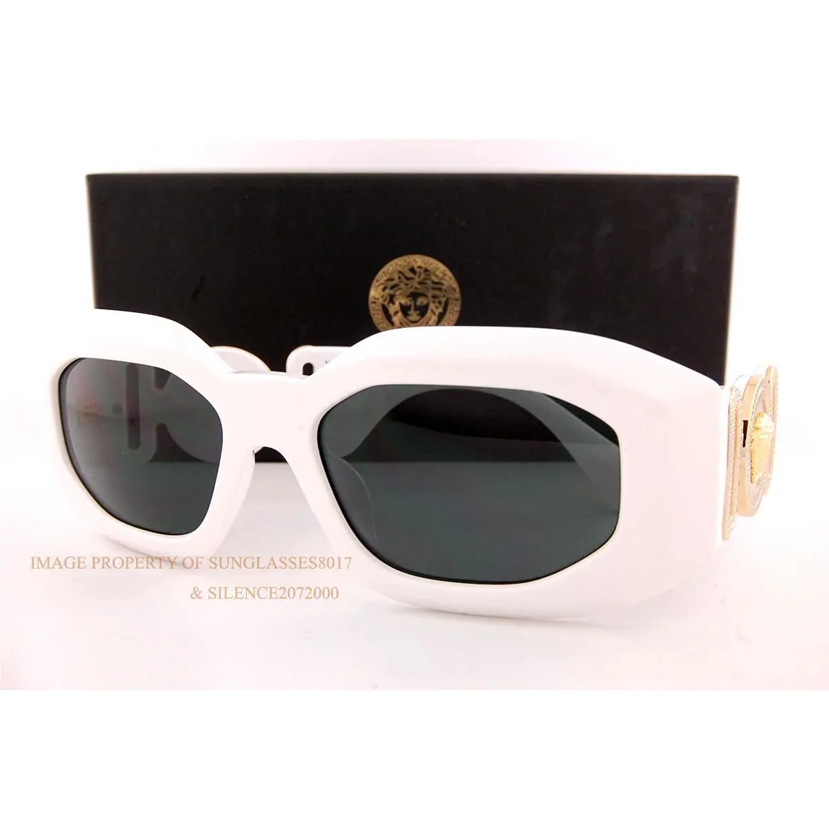 Versace Sunglasses VE 4425U 314/87 White/dark Grey For Women