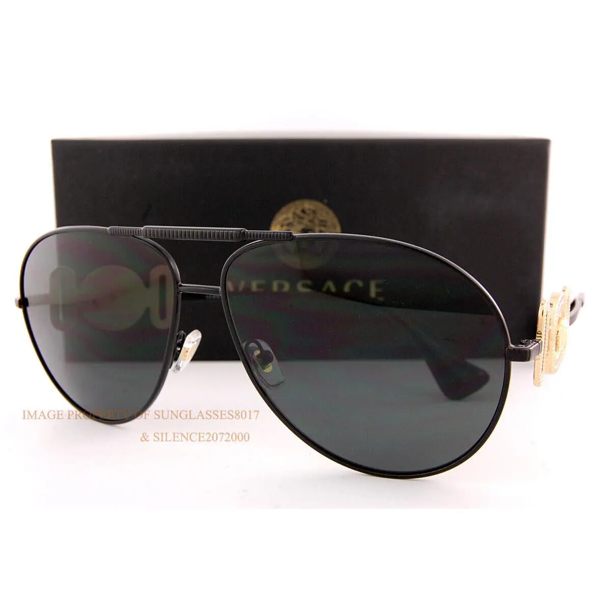 Versace Sunglasses VE 2249 1261/87 Matte Black/dark Grey For Women