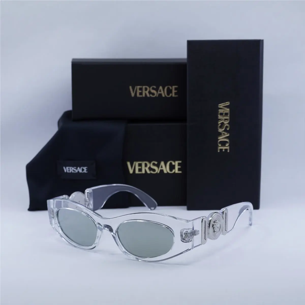 Versace Silver Mirror Oval Ladies Sunglasses VE4480U 148/30 51 VE4480U 148/30 51