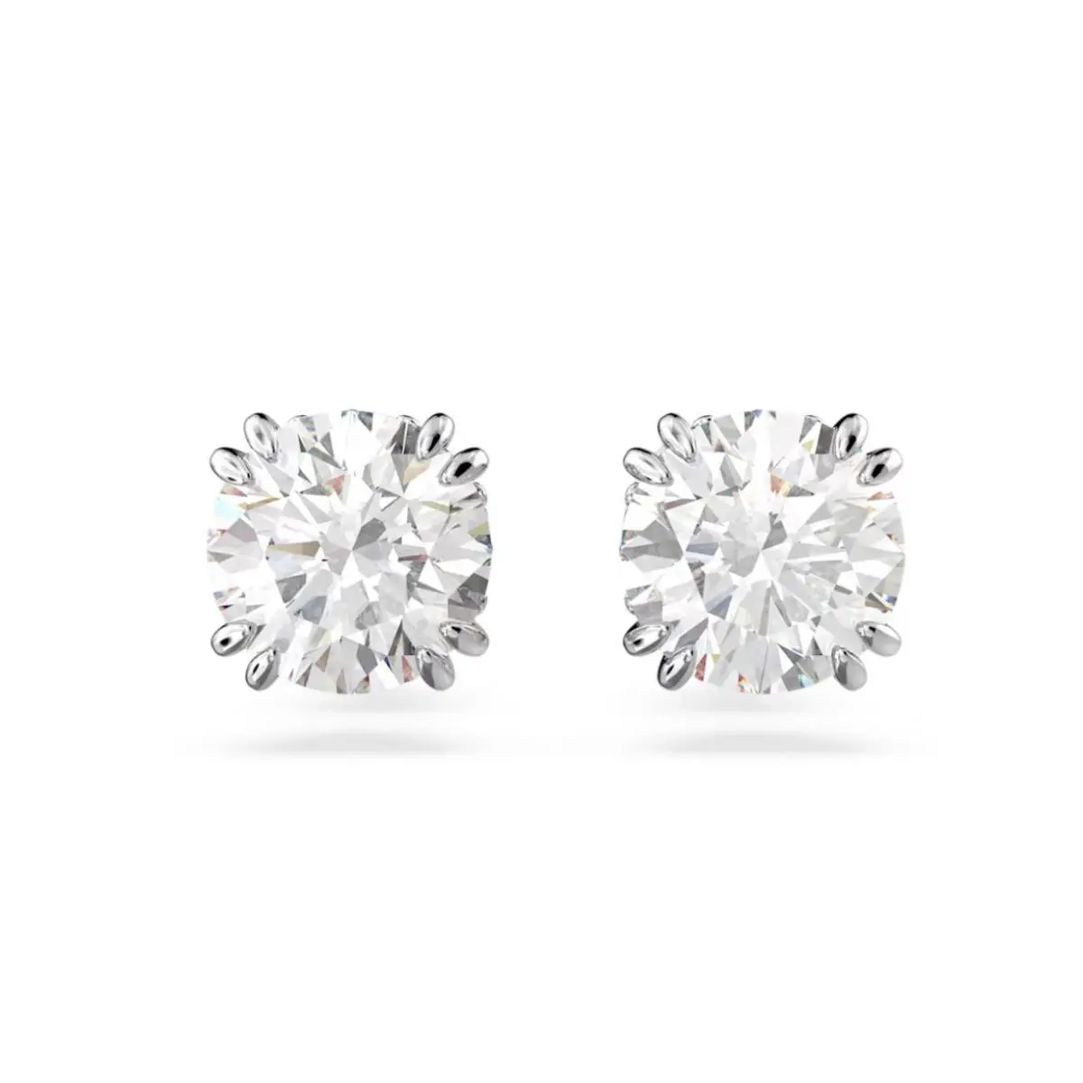 Swarovski Stilla Stud Earrings Round Cut White Rhodium Plated 5636712