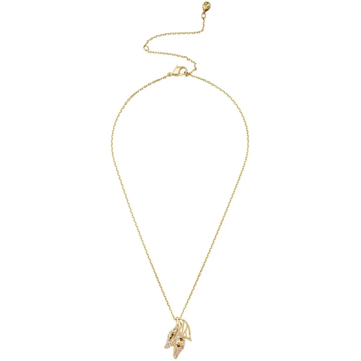 Swarovski Women`s Pendant Necklace Graceful Bloom Yellow Gold Leaves 5511813