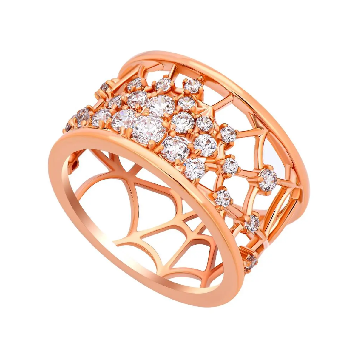 Swarovski Crystal Ring 6.75 18 Kt. Rose-gold Plated Clear Crystals 5496490