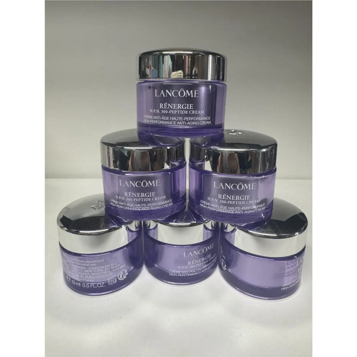 6 Lancome Renergie H.p.n. 300-Peptide Cream Travel Size .5oz / 15ml Each Fresh
